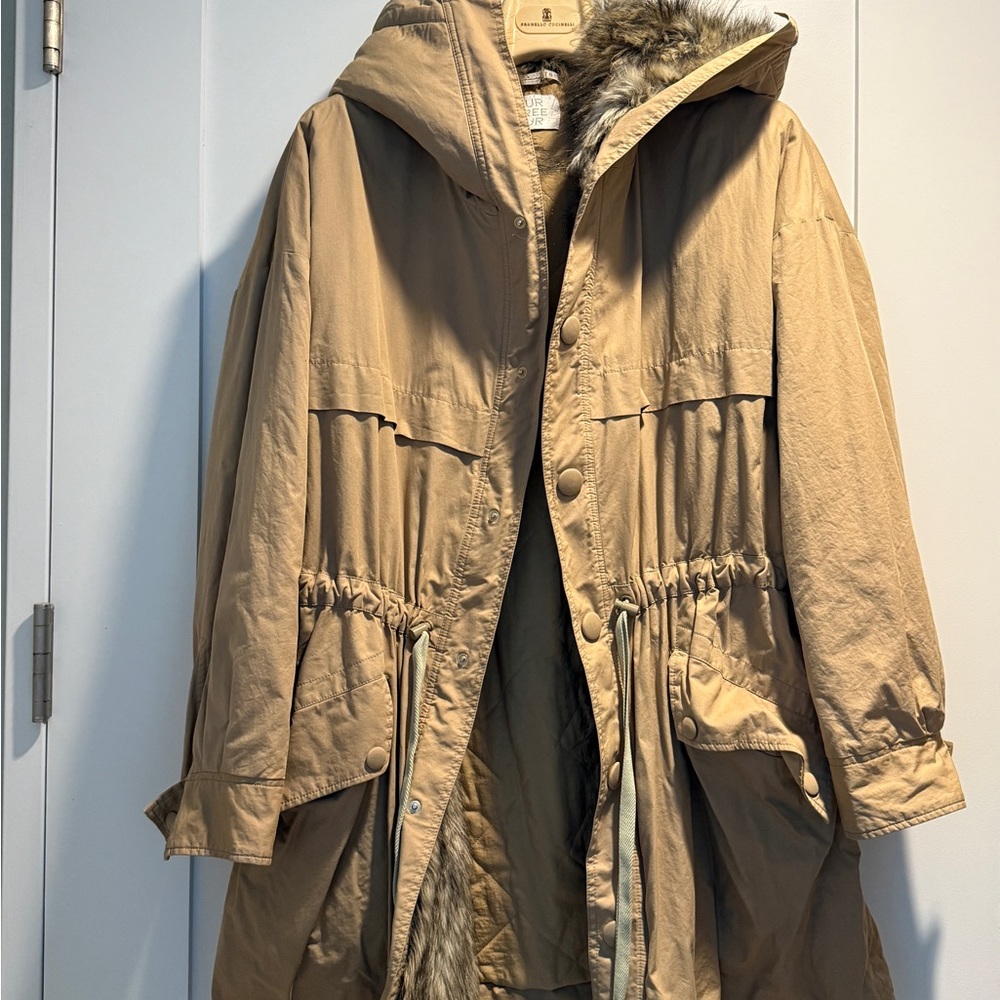 Stella McCartney faux fur lining hooded winter parka coat size IT40 - Picture 13 of 15